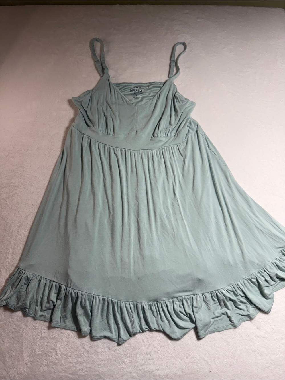 torrid Light Sage Green Ruffle-Hem Mini Dress